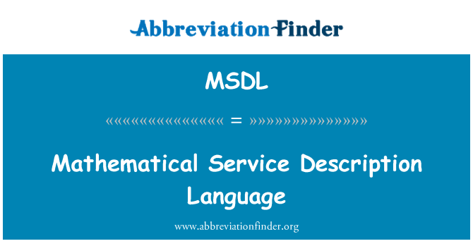 MSDL: Bahasa takrifan matematik Perkhidmatan