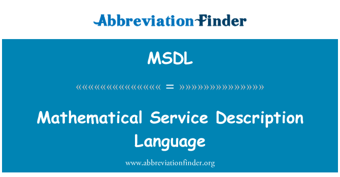 MSDL: שפת תיאור מתמטי שירות