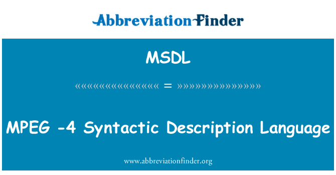MSDL: Bahasa takrifan dia-4 MPEG