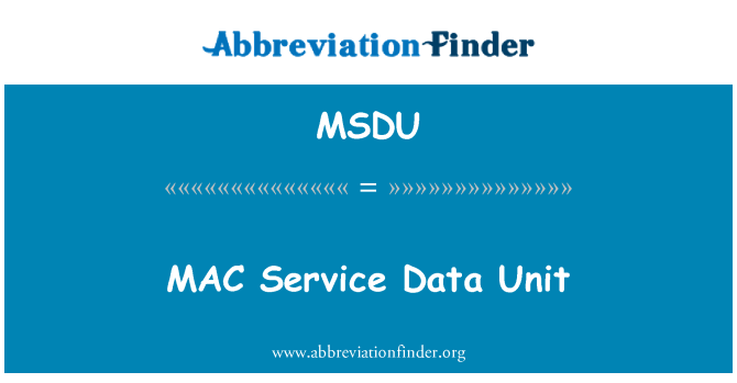 MSDU: MAC 服務資料單元