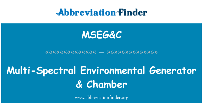 MSEG&C: Multi-spektralno okoljske Generator & komore