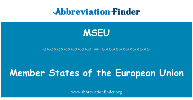 MSEU: Medlemsstaterne i den Europæiske Union