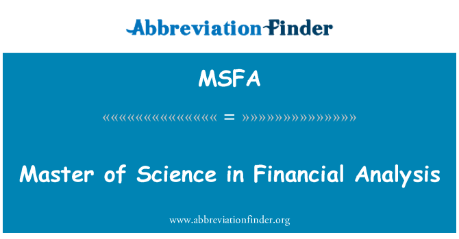 MSFA: Master of Science v finanční analýza