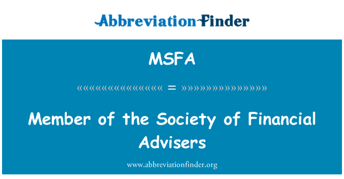 MSFA: สมาชิกของสมาคมปรึกษาทางการเงิน