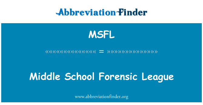 MSFL: Middle School Forensic League