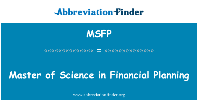 MSFP: Master of Science fl-ippjanar finanzjarju