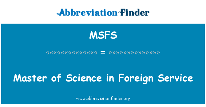 MSFS: Mastergrad i utenrikstjenesten