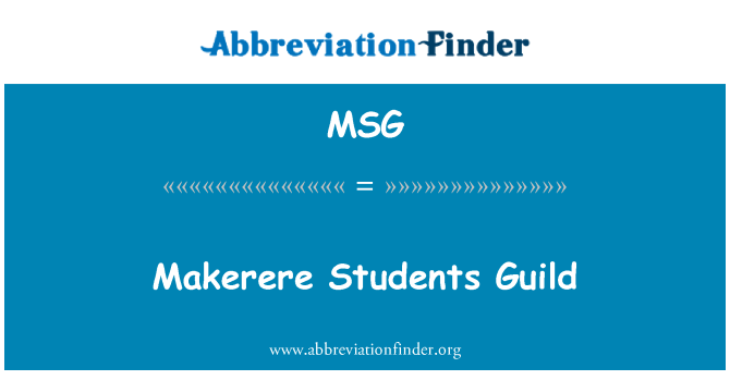 MSG: Makerere Students Guild