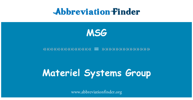 MSG: مجموعة أنظمة المعدات