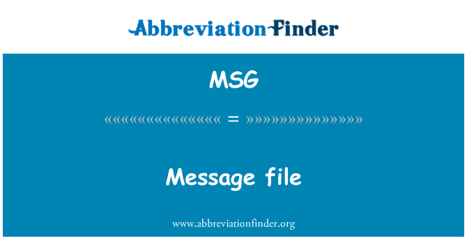 MSG: קובץ ההודעות