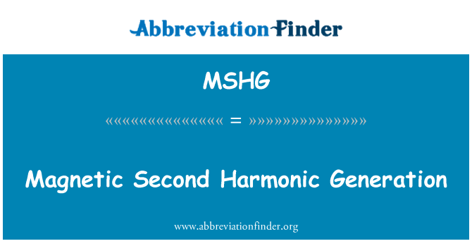 MSHG: Magnetické generace druhé harmonické