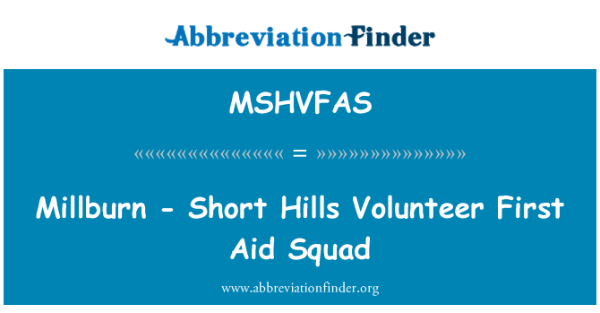 MSHVFAS: Millburn - Short Hills brīvprātīgo pirmās palīdzības Squad