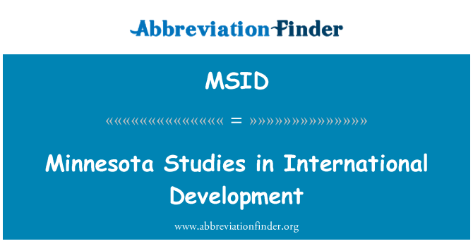 MSID: Minnesota Studies in International Development
