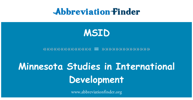MSID: Minnesota studie mezinárodního rozvoje