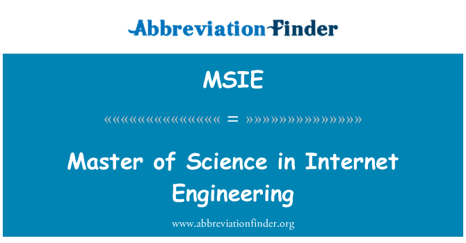 MSIE: Master of Science v Internet Engineering