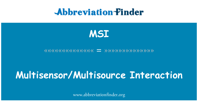 MSI: Entèraksyon multisensor/Multisource