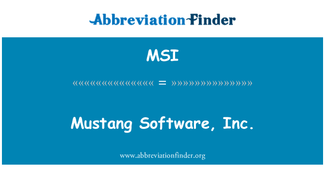 MSI: Mustang Software, Inc.