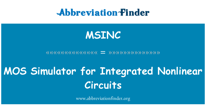 MSINC: MOS Simulator untuk sirkuit terpadu nonlinier