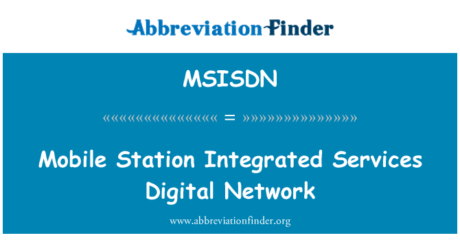 MSISDN: Rezo Digital mobil estasyon de sèvis entegre