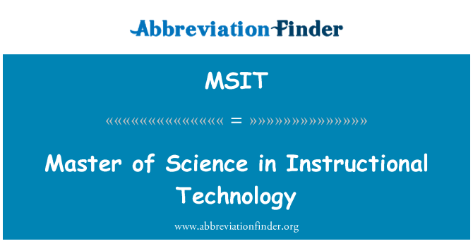 MSIT: Master of Science v technologie