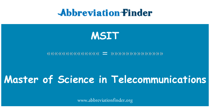 MSIT: Master of Science v oblasti telekomunikací