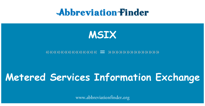 MSIX: Výměna informací měřené služby