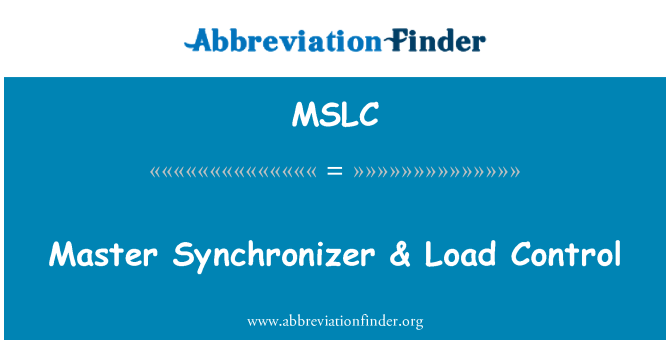 MSLC: Induk Synchronizer & beban kawalan