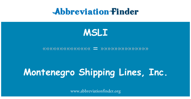 MSLI: Montenegro spedizione linee, Inc.