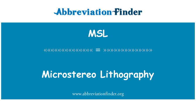 MSL: Microstereo Lithography