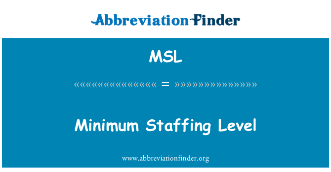 MSL: Isafswm lefel staffio