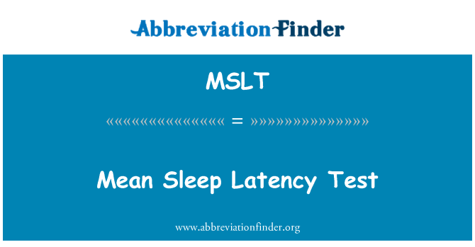 MSLT: Střední klidových Latency Test
