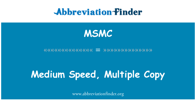 MSMC: Moyen Speed, kopi miltip