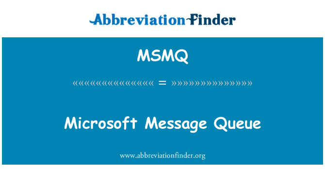MSMQ: قائمة انتظار الرسائل ل Microsoft