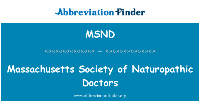 MSND: Massachusetts Society of Naturopathic Doctors