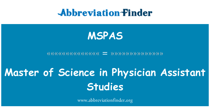 MSPAS: Master of Science v lékař asistent studií