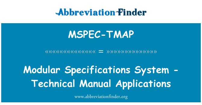 MSPEC-TMAP: Hệ thống mô-đun các thông số kỹ thuật - kỹ thuật ứng dụng hướng dẫn sử dụng