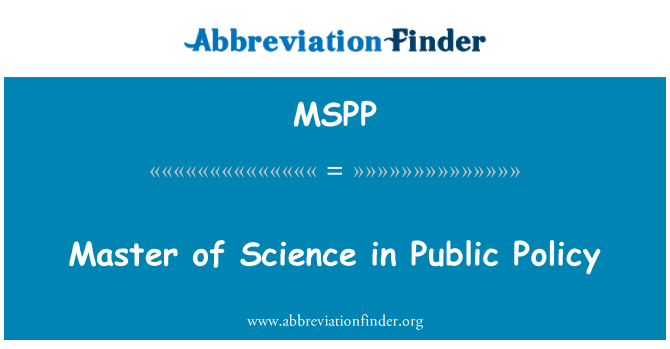 MSPP: Maestría en Ciencias en políticas públicas