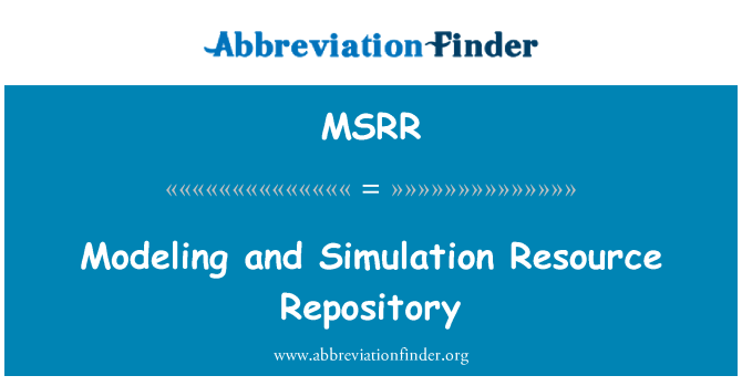 MSRR: Modellering og simulering ressurs depotet
