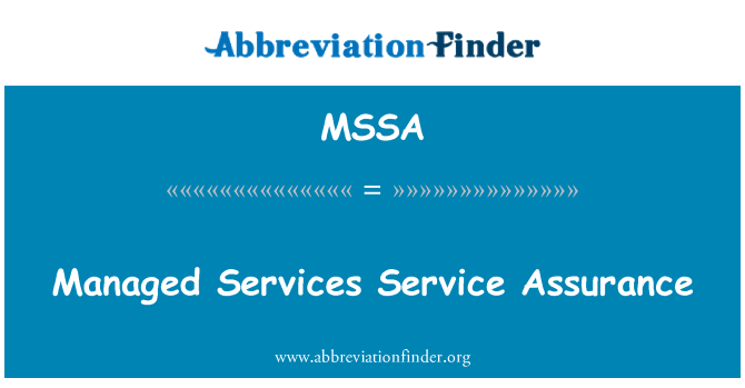 MSSA: Managed Services Service Assurance