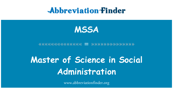 MSSA: 社会管理理学硕士