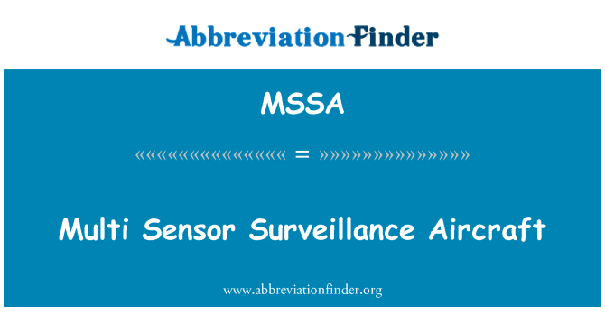 MSSA: 多传感器监视飞机