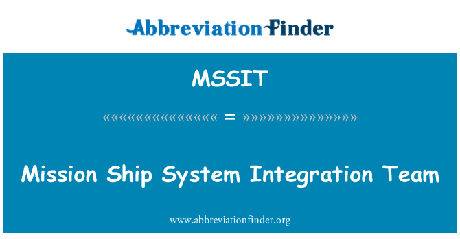 MSSIT: کشتی ماموریت تیم ادغام سیستم