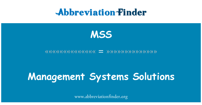 MSS: Systemer løsninger