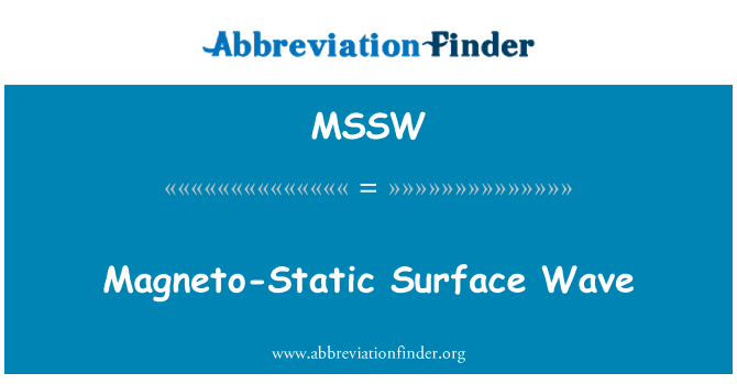 MSSW: Onda superficial magneto-Static