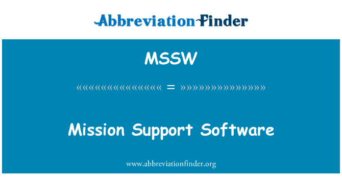 MSSW: Mission zaslomba Software