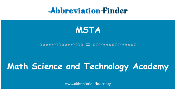 MSTA: ریاضی سائنس اور ٹیکنالوجی اکیڈمی