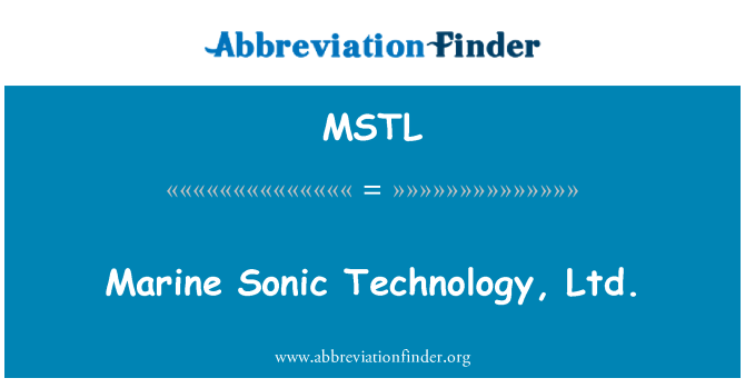 MSTL: Tecnologia Sonic marinho, Ltd.