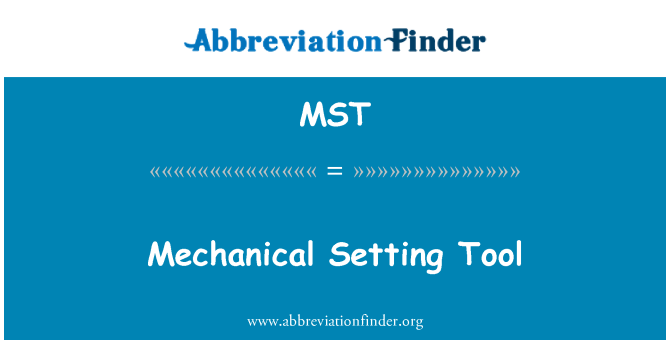 MST: Mechanical Setting Tool
