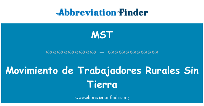 MST: Movimiento de Trabajadores Rurales Sin Tierra
