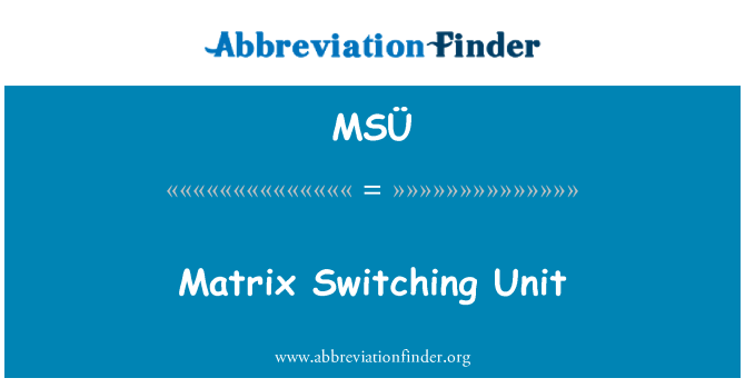 MSÜ: Matricas Switching Unit